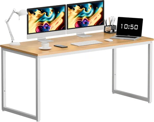 Vista 10 de ZenStyle Escritorio para computadora de 47 pulgadas, moderno y resistente, escritorio de oficina para computadora, computadora portátil, escritorio