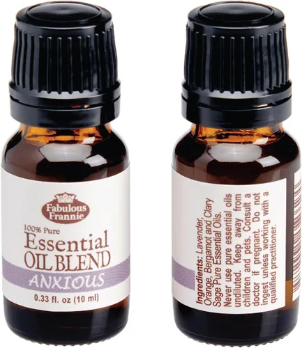 Vista 2 de Fabulous Frannie Mezcla de aceites esenciales Anxious hecha con aceites puros de lavanda, naranja amarga, bergamota y salvia clara, 0.3 fl oz