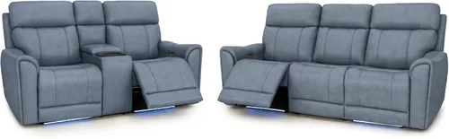 Vista 19 de Seatcraft Trivanta Home Theater Seating Black Sofa and Loveseat