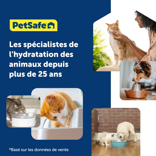Vista 6 de PetSafe Viva Pet Fountain - Fomenta la hidratación saludable - Dispensador automático de agua con doble filtración - Fuente de agua ultra silenciosa