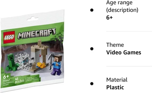 Vista 3 de LEGO Minecraft Dripstone Cavern - Bolsa de plástico Steve Creeper 30647