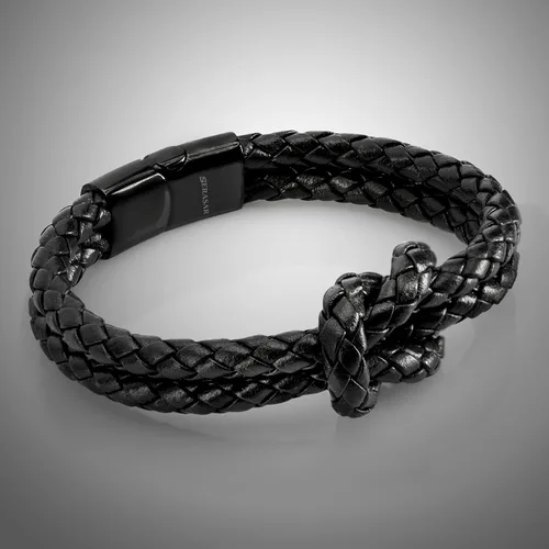 Vista 7 de SERASAR Pulsera de cuero [nudo] para mujer 4 colores y 3 longitudes Cierre magnético de acero inoxidable Caja de joyería exclusiva Gran
