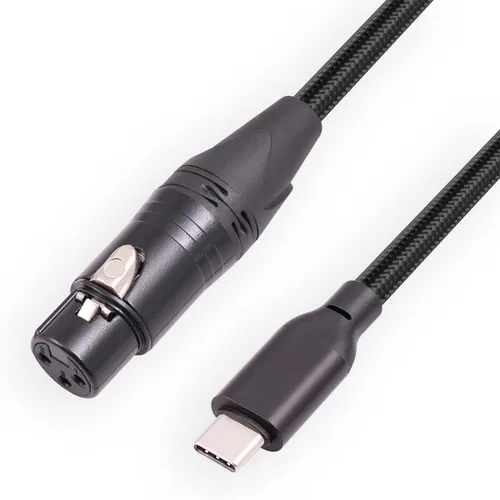 Vista 14 de Cable de micrófono XLR hembra de 3.3 pies a USB C, USB C a XLR para micrófono dinámico iPhone 15, iPad, portátil, tableta