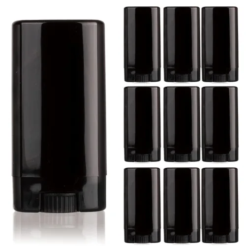 Vista 7 de 10 unidades de plástico vacíos de 15 g/0.5 oz tamaño de viaje transparente ovalado tubo de bálsamo labial desodorante tubo de 0.5 fl oz tubo