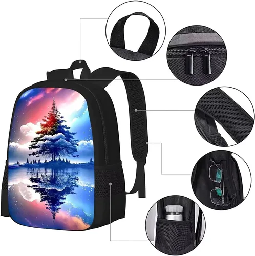 Vista 3 de KYZXE Mochila de película de 3 piezas para fanáticos, mochila escolar, mochila negra de moda para viajes al aire libre para niños y niñas, Color 1