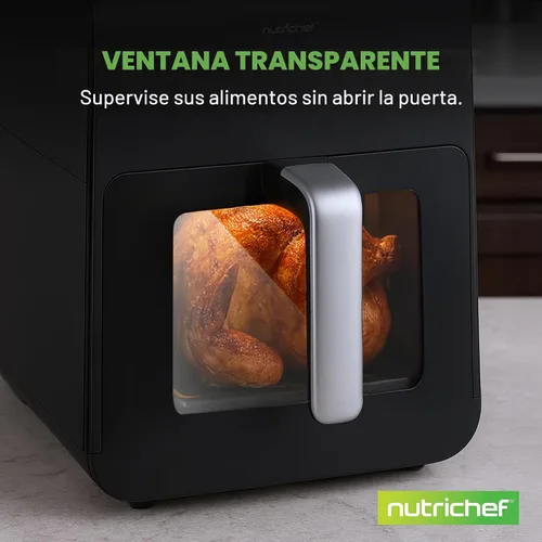 Vista 6 de Nutrichef Ablandador eléctrico de freidora de aire de 6.3 cuartos de galón 12-1 funciones de cocción preestablecidas Incluye función