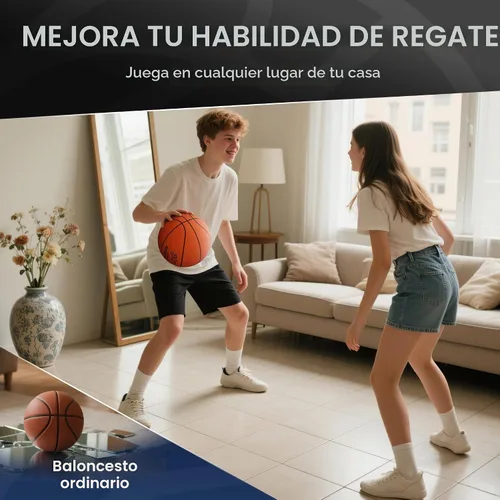 Vista 3 de Silent Basketball Size 7 (29.5''), Airless Indoor Basketball Naranja