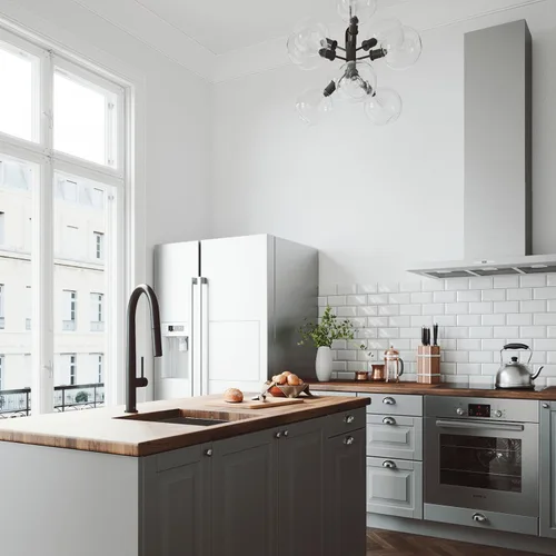 Vista 6 de VIGO Greenwich VG02029MB - Grifo de cocina con pulverizador desplegable de una sola manija de 18 pulgadas de alto, color negro mate