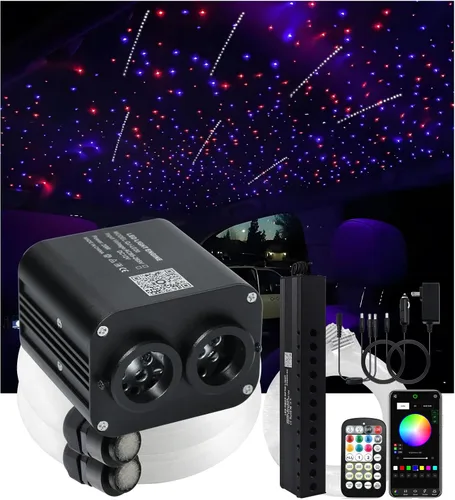 Vista 18 de Twinkle Starlight Headliner Light,16W 400pcs 6.5ft LED Star Kit de luz de fibra óptica de techo APP/Control remoto para coche/hogar/fiesta