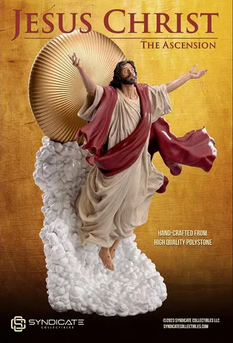 Vista 5 de La Ascensión de Jesucristo - Escultura de estatua de Polystone de 11 pulgadas Edición de bata roja a escala 1:10