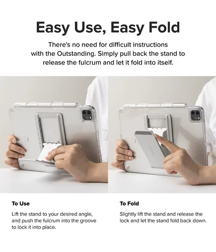 Vista 8 de Ringke Excelente soporte universal para tableta, acción de resorte, ajustable, delgado, soporte adhesivo multiángulo para iPad, tabletas Android