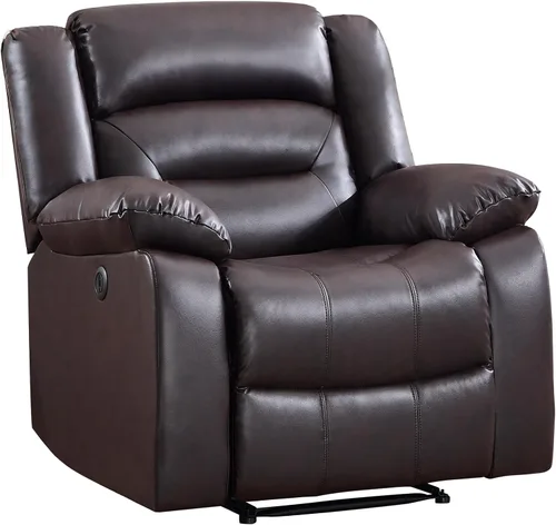 Vista 14 de EBELLO Silla reclinable eléctrica clásica, de piel sintética, silla reclinable eléctrica de gran tamaño con cojín suave y respaldo, sofá con cómodo