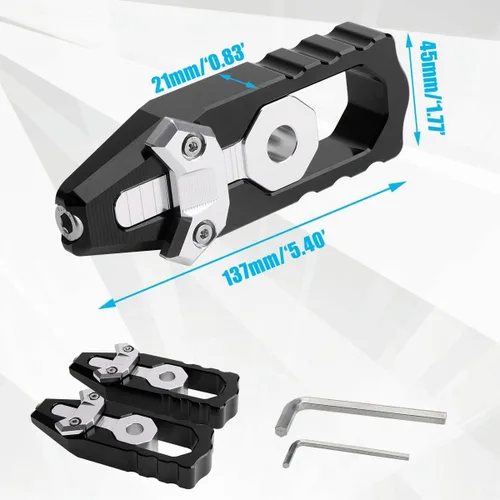 Vista 7 de Kit de ajustador de eje de cadena, tensor de ajuste de cadena de aluminio CNC Billet, herramienta de ajuste de cadena de motocicleta, carrete