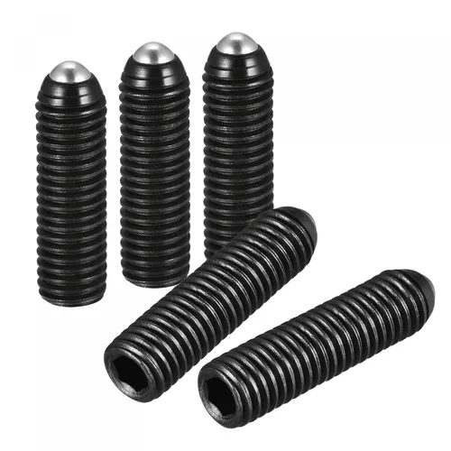 Vista 13 de uxcell Tornillos de fijación de punta de bola, 10 piezas M8 x 0.984 in de acero de alto carbono Métrico Spring Hex Socket Grub Tornillo
