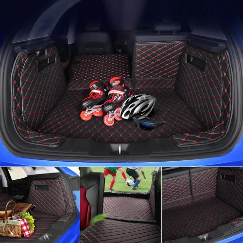 Vista 2 de Forro de cajuela de cobertura completa para maletero para Mercedes GLS Clase 2+2+2 Asientos Tapete de carga trasera + Tapete de respaldo + Panel