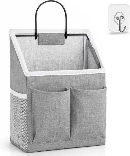 Vista 11 de Kanrichu 2 piezas de cestas pequeñas para colgar en la pared para organizar, bolsa de almacenamiento colgante en la pared como organizador sobre