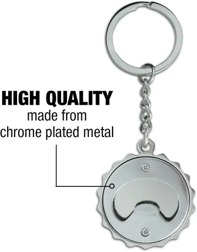 Vista 7 de GRAPHICS & MORE Bob Jones University Secondary Logo Keychain Chrome Plated Metal Pop Cap Bottle Opener