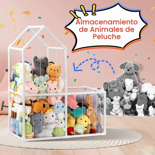 Vista 2 de ROMAGIO Almacenamiento de animales de peluche, grande de PVC, zoológico, organizador de juguetes de peluche para habitación de los niños