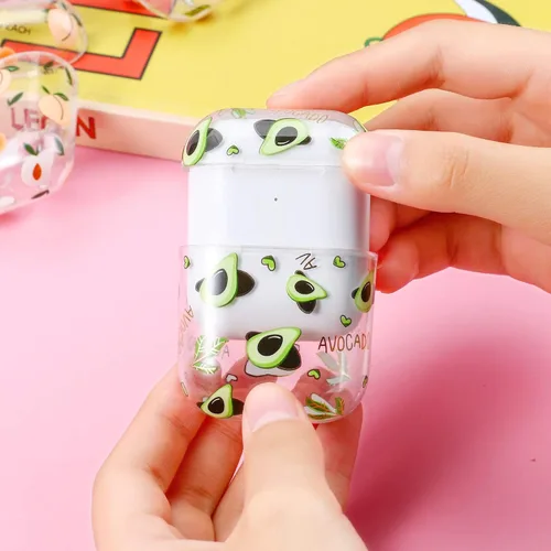 Vista 5 de AKABEILA Funda compatible con Apple Airpods 2, diseño de policarbonato duro, transparente, a prueba de golpes [LED frontal visible], funda