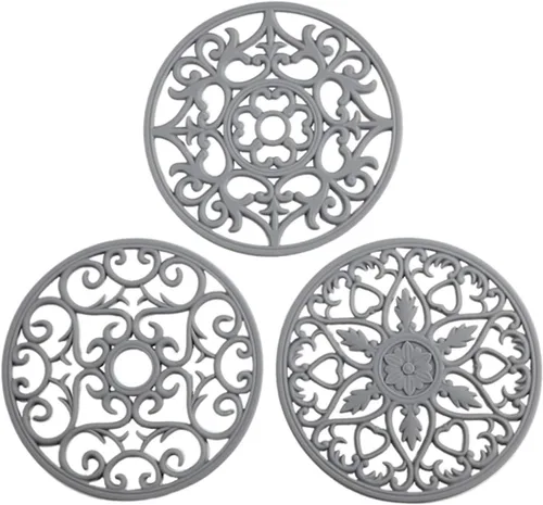 Vista 17 de Salvamanteles de silicona para platos calientes, ollas calientes y almohadillas, protege la encimera de ollas calientes y sartenes que salen