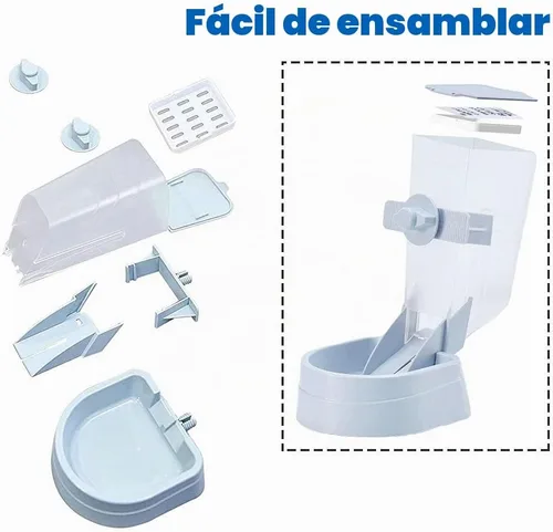 Vista 4 de Oncpcare Dispensador Automático de Alimentos para Conejos de 1L, Cuencos de Alimentos y Agua para Conejos, Comedero Pequeño para Mascotas con Tapa