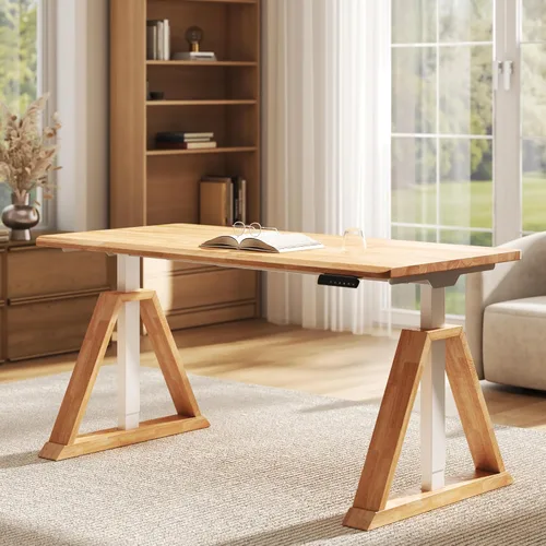 Vista 18 de FLEXISPOT WoodiX - Escritorio ejecutivo de pie de madera maciza