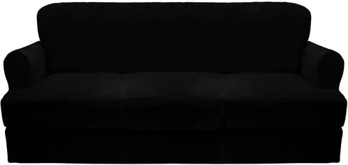 Vista 22 de CUCRAF Funda para sofá con cojines de 3 piezas, fundas deslizantes de terciopelo suave y grueso para sofá de la sala de estar, protector de muebles