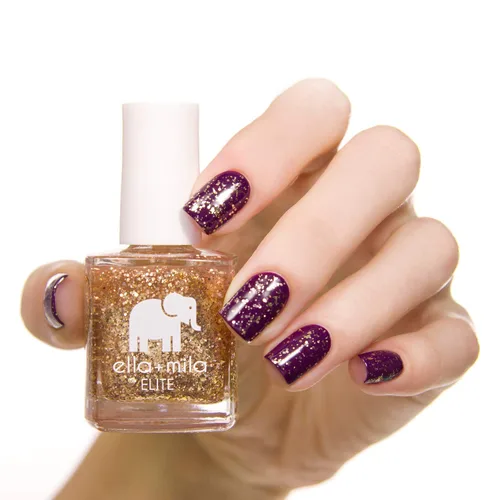 Vista 3 de ella+mila Profesional, de Secado Rápido, Esmalte de Uñas Oro de Larga Duración y Resistente a las Astillas (Drippin' Gold - 0.45 fl oz) 17-free