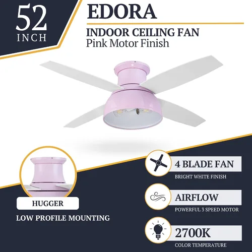 Vista 3 de Prominence Home Edora, 51674-01 - Ventilador de techo LED de estilo industrial de 52 pulgadas con luz, control remoto, 4 aspas modernas, motor