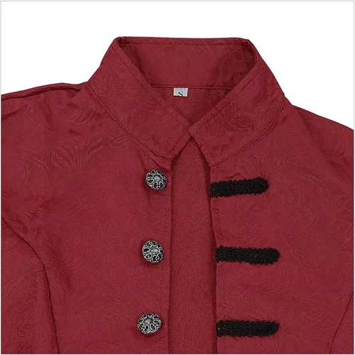 Vista 7 de Chaquetas steampunk vintage para hombre, estilo gótico, victoriano, uniforme de Halloween