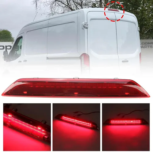 Vista 6 de Tercera luz de freno LED luz de carga de montaje alto para Ford Transit 150 250 350 MK8 Custom 1899968 reemplazo de lámpara de luz de freno de alto