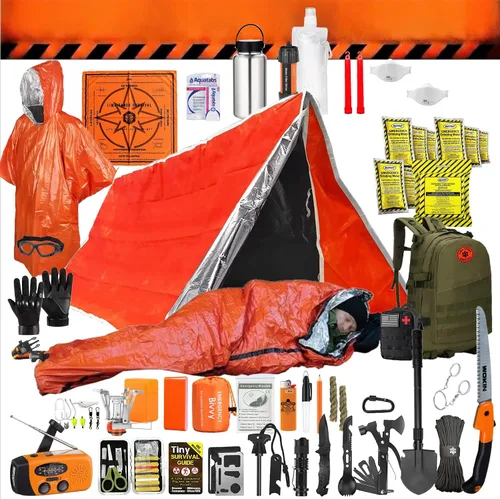 Vista 11 de Kit de supervivencia de 48 horas – 228 piezas de equipo de supervivencia y suministros, mochila de emergencia de 45 L, primeros auxilios, filtro