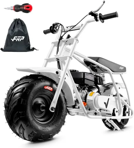 Vista 12 de FRP GMB100 Plus Gas Mini Bike 99cc 4 tiempos todoterreno Faro y polaina Negro