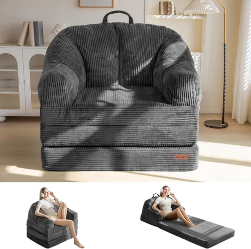 Vista 14 de MAXYOYO Sofá cama plegable con respaldo, sofá plegable sin hueso con asa