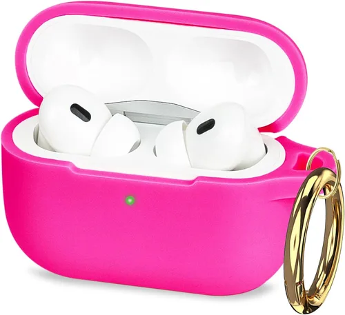 Vista 14 de Compatible con funda AirPods Pro 2019, Gawnock Funda de silicona suave y flexible para funda AirPods Pro para mujeres y niñas con llavero (Caqui)