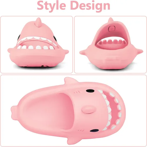 Vista 2 de Sandalias de baño con diseño de tiburón para niños y niñas Sandalias de ducha para niños y niñas Sandalias de playa y piscina Secado rápido