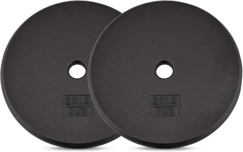 Vista 9 de Yes4All Standard Weight Plates, 1-Inch Cast Iron Barbell Weights, Wide Range 5–50 LB, Ideal for Strength Training & Workout Routine, Available in