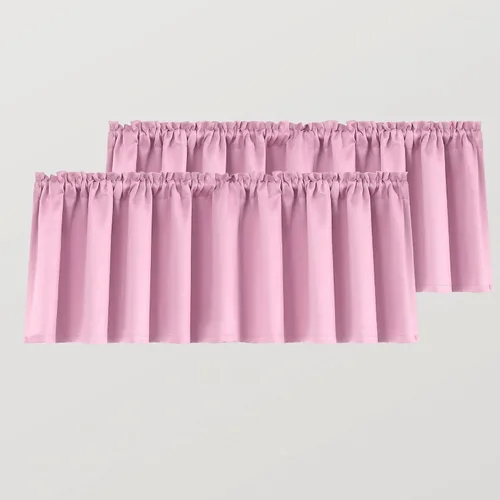 Vista 25 de Mrs.Naturall Cenefas de playa para ventana de cocina, paquete de 2 cenefas opacas con bolsillo para barra, para sala de estar, baño, 36 x 16