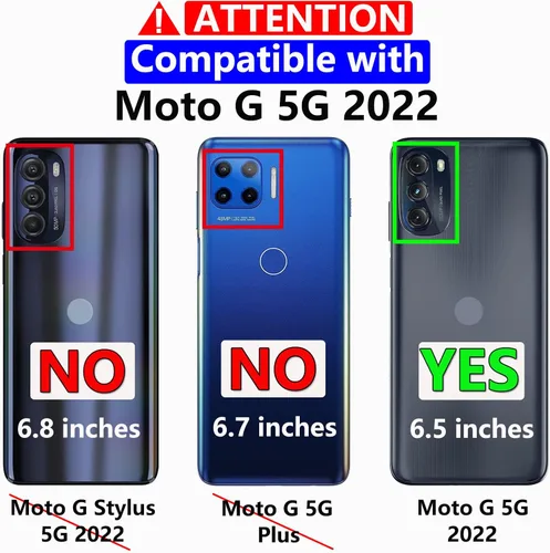 Vista 2 de Funda para Moto G 5G 2022, con protector de pantalla [prueba de caídas de grado militar], funda protectora resistente de servicio pesado robusto a