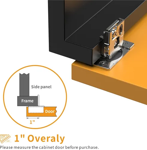 Vista 5 de Chibery Paquete de 10 bisagras ocultas de cierre suave 3D superpuestas de 1 pulgada para puerta de marco facial, bisagras de cierre automático