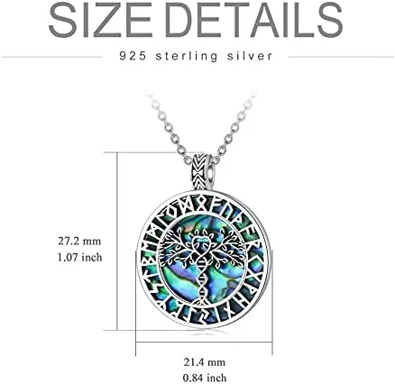Vista 4 de VENACOLY Tree of Life Necklace MoonDNA Necklace Sterling Silver Family Tree Pendant Celtic Jewelry for Women Men