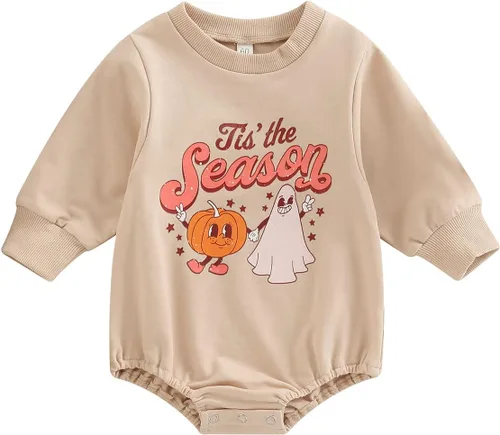 Vista 10 de Sudadera de calabaza para bebé, niña, niño, Halloween, sudadera de gran tamaño, mameluco de burbujas, suéter