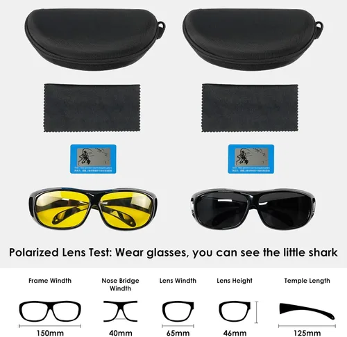 Vista 7 de Lentes de conducción nocturna para hombres y mujeres, lentes polarizados antirreflejos, lentes de visión nocturna polarizados envolventes, lentes