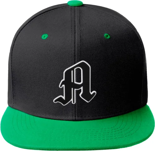 Vista 1233 de Daxton Gorra clásica con visera de billete plano con letras del alfabeto inglés antiguo de la A a la Z