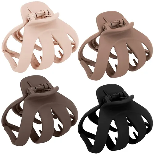Vista 10 de COCIDE 4 pinzas para el cabello para mujer, clip de pulpo grande de acrílico, antideslizante, garra de araña grande para niñas, agarre fuerte, clip