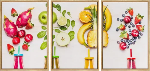 Vista 83 de wall26 Lienzo enmarcado para pared, juego de arte de hierbas, verduras y condimentos en madera, alimentos, fotografía cultural, realismo, paisaje