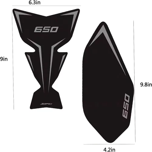 Vista 6 de TZMAPU Protector de tanque de combustible para motocicleta, compatible con Kawasaki Ninja 650 Z650, almohadilla antideslizante para tanque