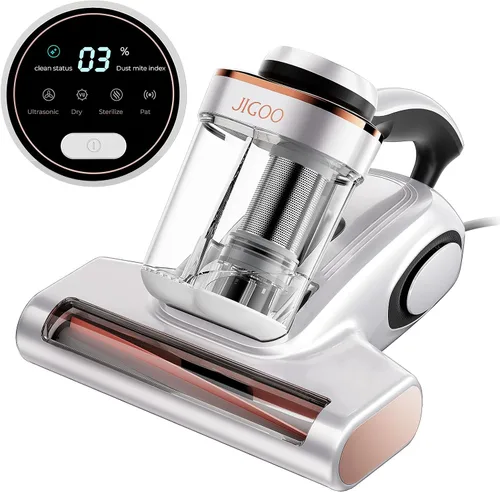 Vista 11 de JIGOO Aspirador de cama con sensor de polvo, aspiradora de colchón con UV, ultrasónico y alto calentamiento, succión de 13 Kpa 500 W potentes
