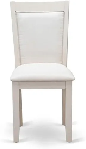 Vista 5 de East West Furniture MZC0T01 Monza Parson - Sillas de comedor tapizadas de tela de lino crema, juego de 2, lino cepillado blanco