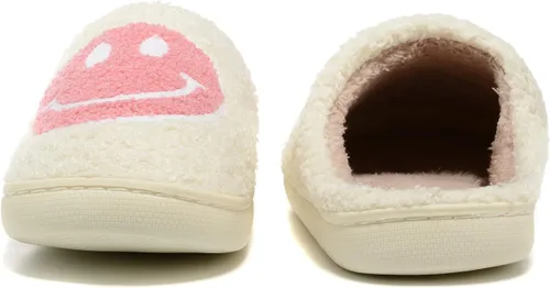 Vista 5 de Pantuflas retro peludas para mujeres y hombres, estilo retro, suaves, esponjosas, cálidas, antideslizantes, estilo de pareja, informales, de cara